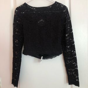 Express Lace Crop Top Black Size Small